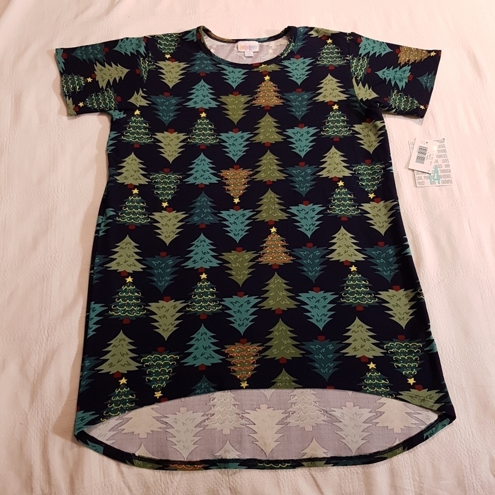 Lularoe tree Gracie shirt girls size 14 holiday wear